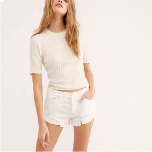 Free People Loving Good Vibrations Factory Distressed Shorts Size 27